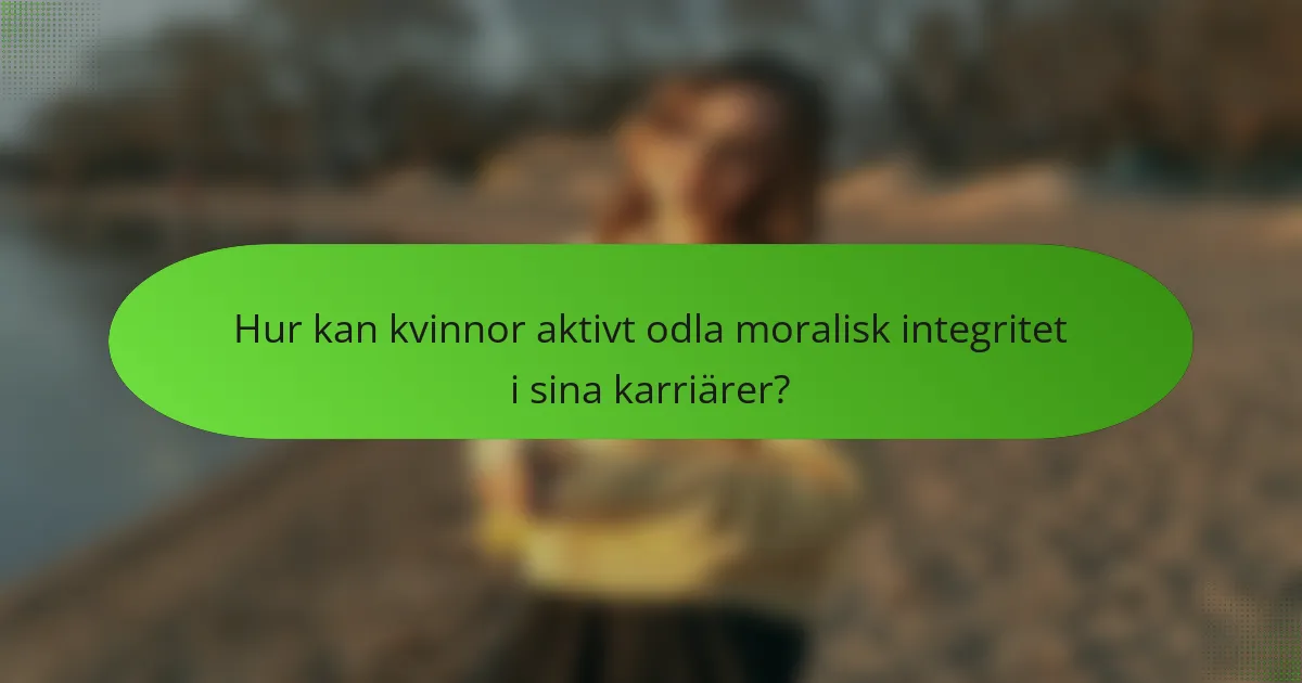 Hur kan kvinnor aktivt odla moralisk integritet i sina karriärer?