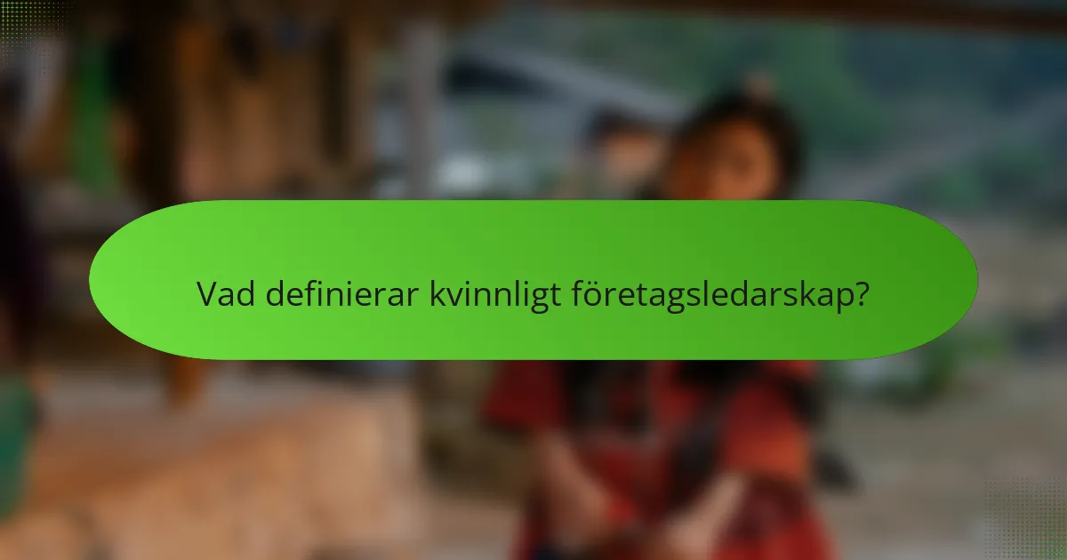 Vad definierar kvinnligt företagsledarskap?