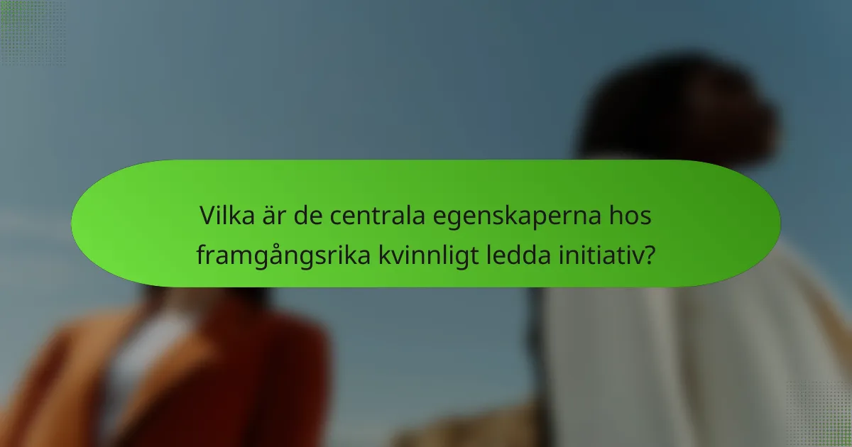 Vilka är de centrala egenskaperna hos framgångsrika kvinnligt ledda initiativ?
