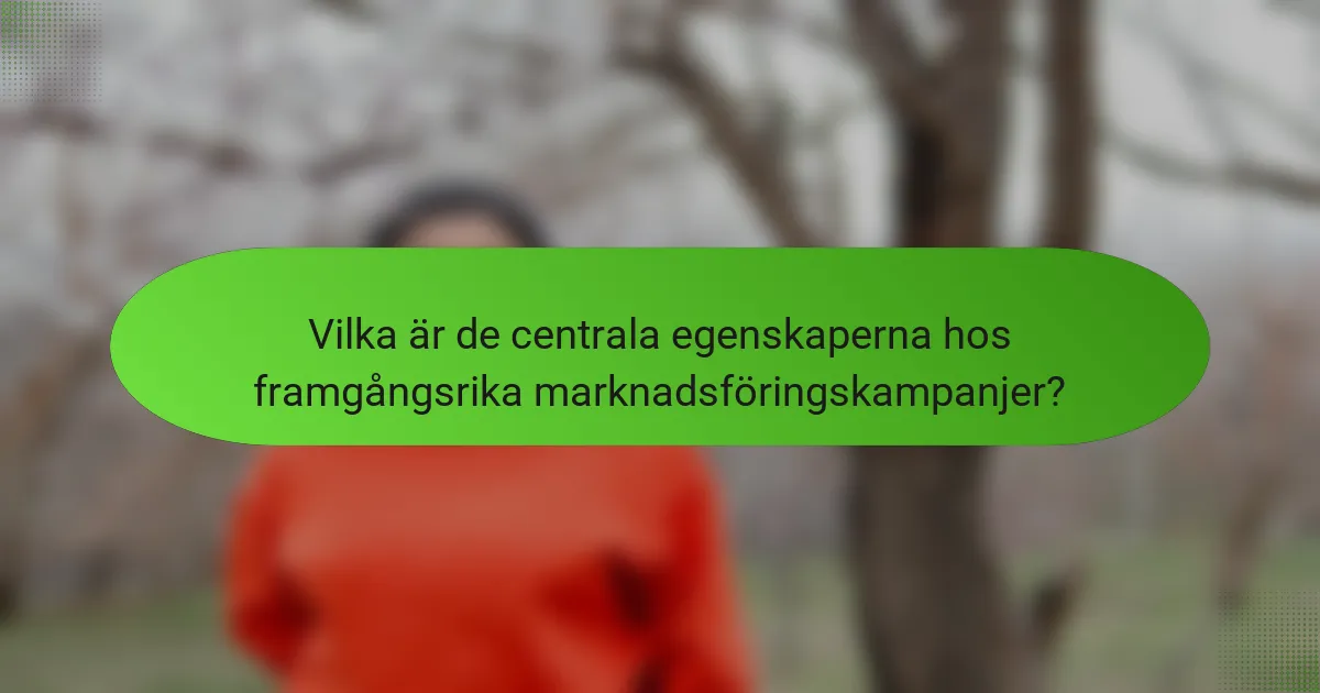 Vilka är de centrala egenskaperna hos framgångsrika marknadsföringskampanjer?