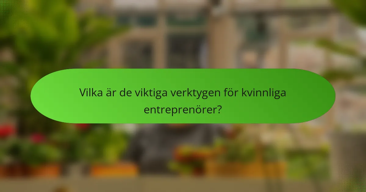 Vilka är de viktiga verktygen för kvinnliga entreprenörer?
