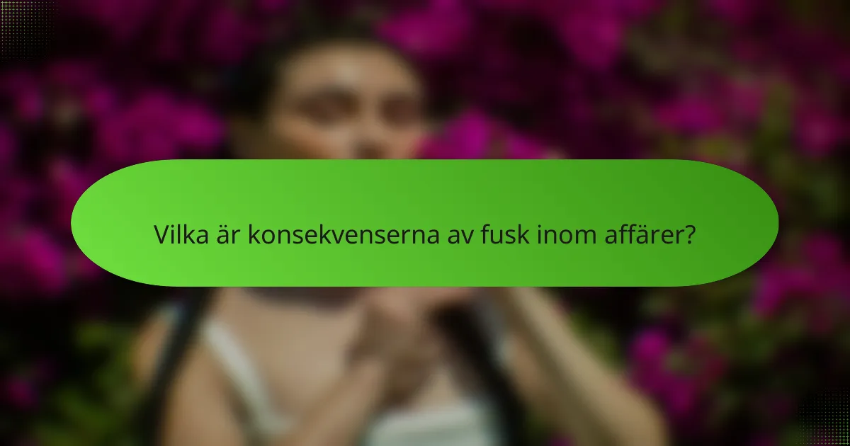 Vilka är konsekvenserna av fusk inom affärer?