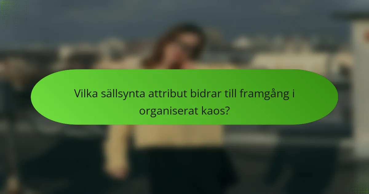 Vilka sällsynta attribut bidrar till framgång i organiserat kaos?