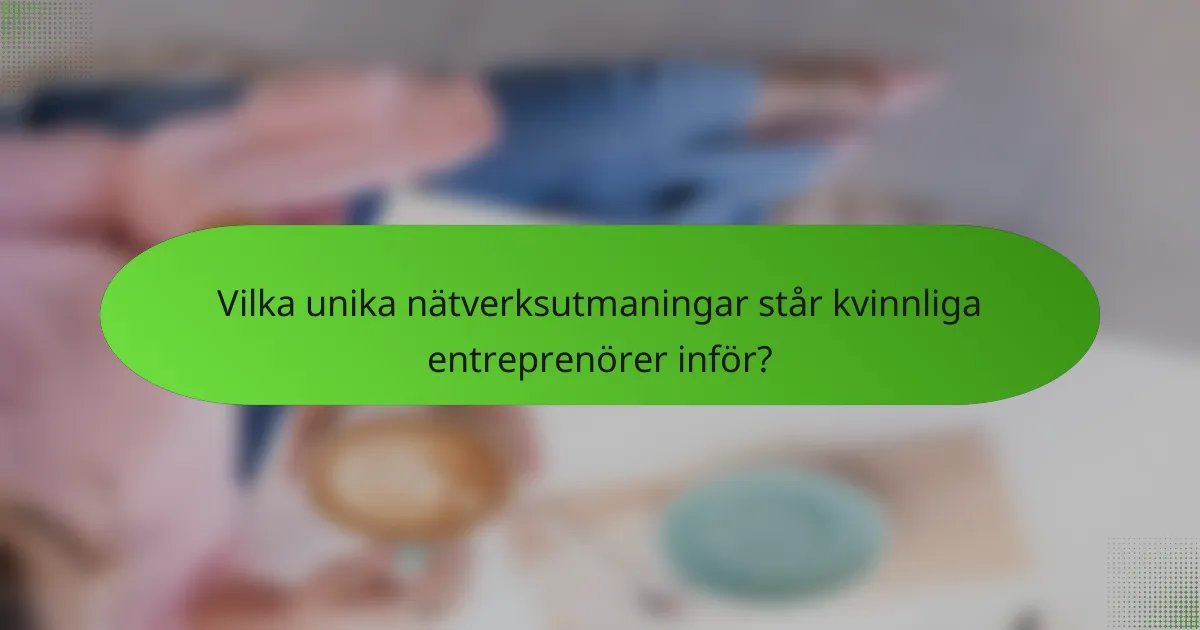 Vilka unika nätverksutmaningar står kvinnliga entreprenörer inför?