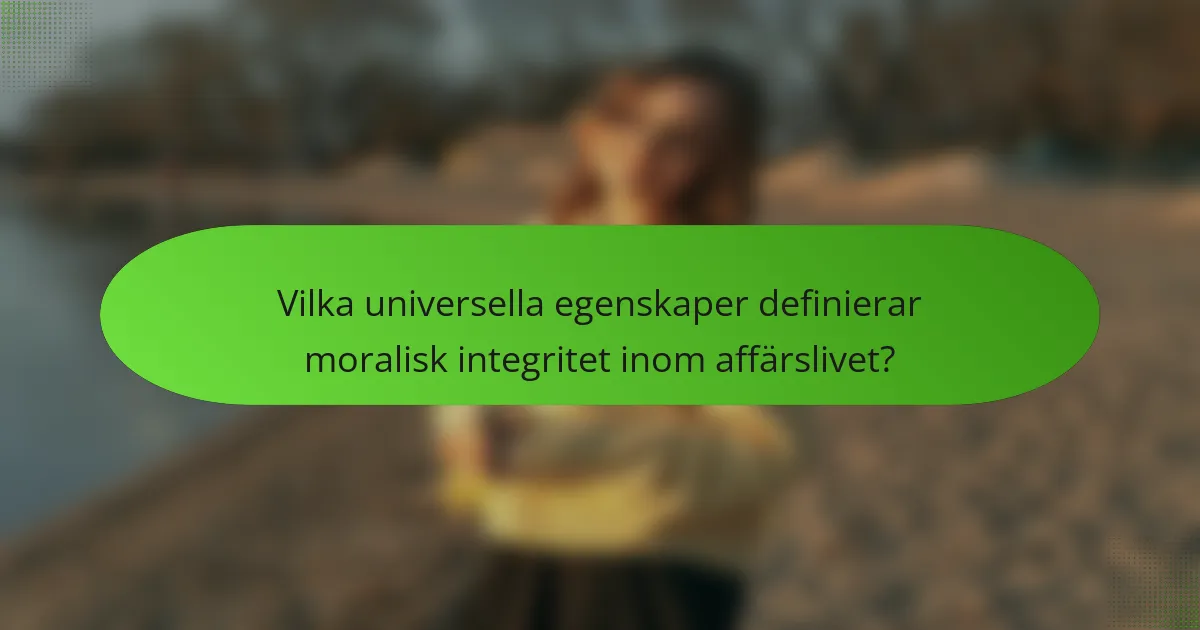 Vilka universella egenskaper definierar moralisk integritet inom affärslivet?